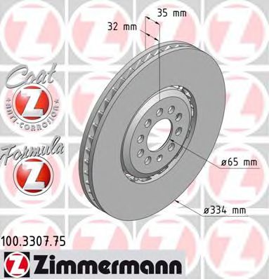 Тормозной диск Otto Zimmermann 100.3307.75