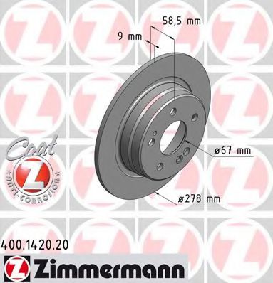 Тормозной диск Otto Zimmermann 400.1420.20