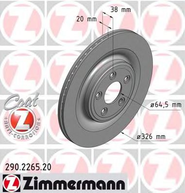 Тормозной диск Otto Zimmermann 290.2265.20