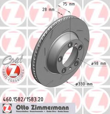 Тормозной диск Otto Zimmermann 460.1582.20