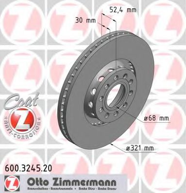 Тормозной диск Otto Zimmermann 600.3245.20