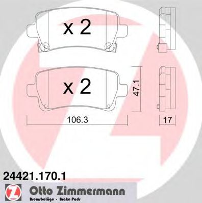 Тормозные колодки Otto Zimmermann 24421.170.1