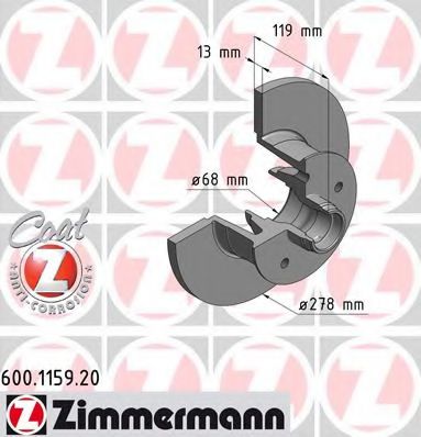 Тормозной диск Otto Zimmermann 600.1159.20