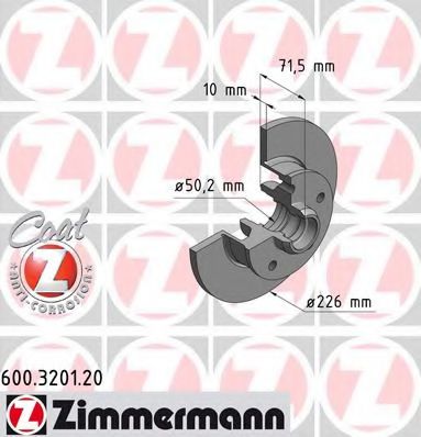 Тормозной диск Otto Zimmermann 600.3201.20