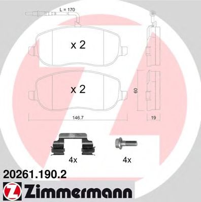 Тормозные колодки Otto Zimmermann 20261.190.2