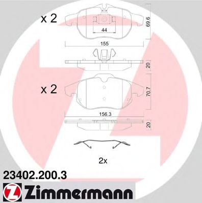 Тормозные колодки Otto Zimmermann 23402.200.3