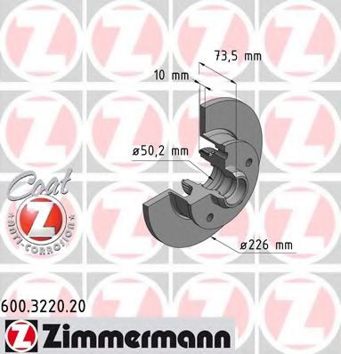 Тормозной диск Otto Zimmermann 600.3220.20