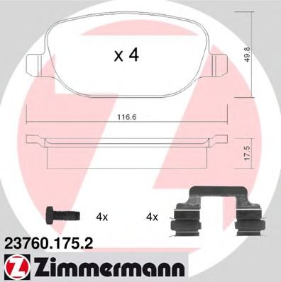 Тормозные колодки Otto Zimmermann 23760.175.2