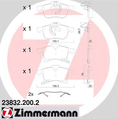 Тормозные колодки Otto Zimmermann 23832.200.2