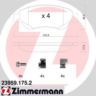 Тормозные колодки Otto Zimmermann 23959.175.2