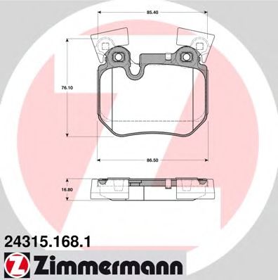 Тормозные колодки Otto Zimmermann 24315.168.1