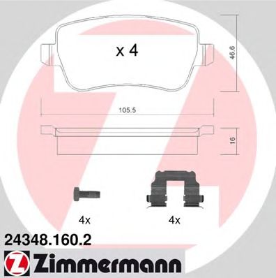Тормозные колодки Otto Zimmermann 24348.160.2