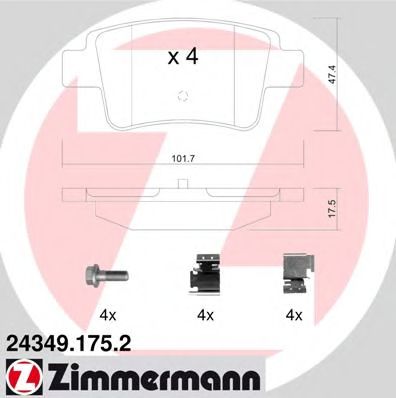 Тормозные колодки Otto Zimmermann 24349.175.2