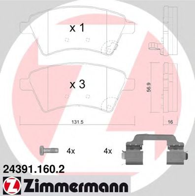 Тормозные колодки Otto Zimmermann 24391.160.2