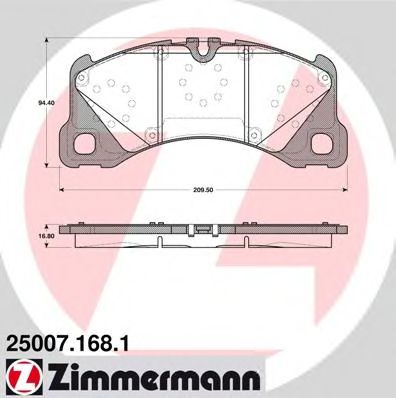 Тормозные колодки Otto Zimmermann 25007.168.1