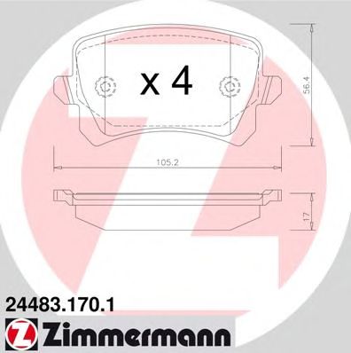 Тормозные колодки Otto Zimmermann 24483.170.1
