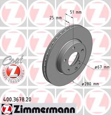 Тормозной диск Otto Zimmermann 400.3678.20