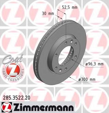 Тормозной диск Otto Zimmermann 285.3522.20