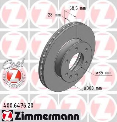 Тормозной диск Otto Zimmermann 400.6476.20