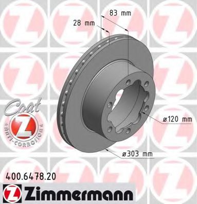 Тормозной диск Otto Zimmermann 400.6478.20