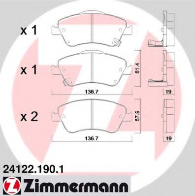 Тормозные колодки Otto Zimmermann 24122.190.1