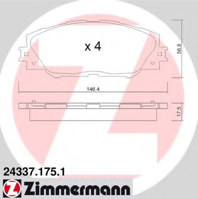 Тормозные колодки Otto Zimmermann 24337.175.1