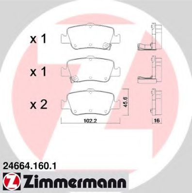 Тормозные колодки Otto Zimmermann 24664.160.1