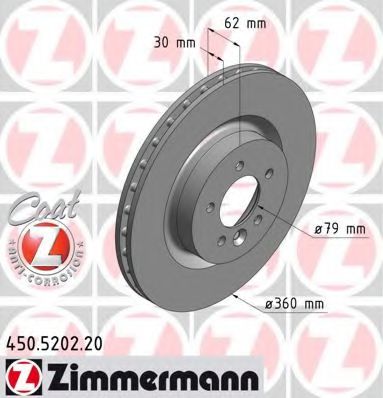Тормозной диск Otto Zimmermann 450.5202.20