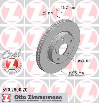 Тормозной диск Otto Zimmermann 590.2800.20