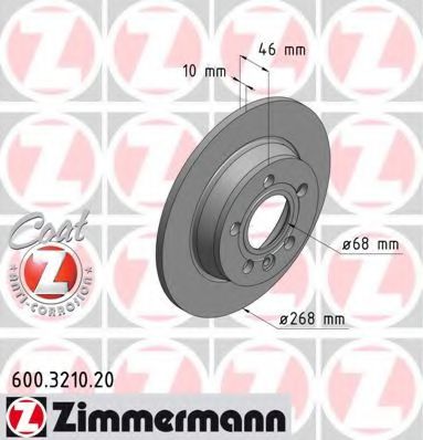 Тормозной диск Otto Zimmermann 600.3210.20