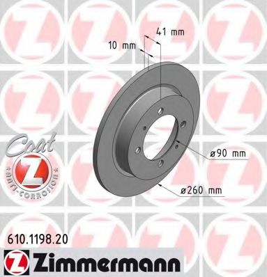 Тормозной диск Otto Zimmermann 610.1198.20
