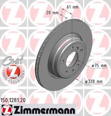 Тормозной диск Otto Zimmermann 150.1281.20