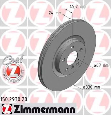 Тормозной диск Otto Zimmermann 150.2930.20