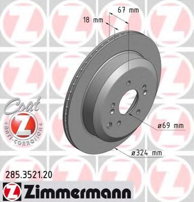 Тормозной диск Otto Zimmermann 285.3521.20