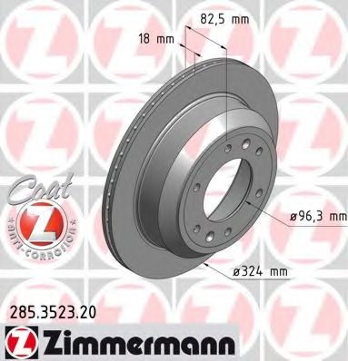 Тормозной диск Otto Zimmermann 285.3523.20