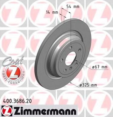 Тормозной диск Otto Zimmermann 400.3686.20