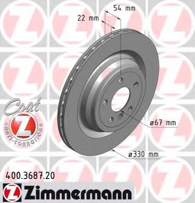 Тормозной диск Otto Zimmermann 400.3687.20