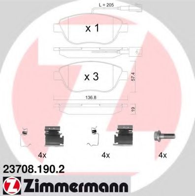 Тормозные колодки Otto Zimmermann 23708.190.2