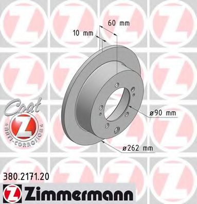 Тормозной диск Otto Zimmermann 380.2171.20