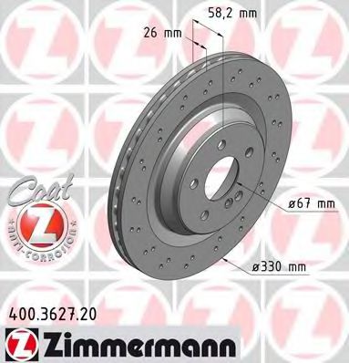 Тормозной диск Otto Zimmermann 400.3627.20