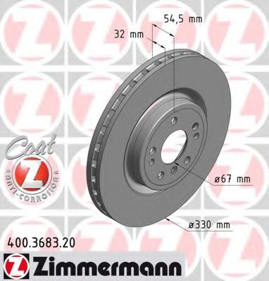 Тормозной диск Otto Zimmermann 400.3683.20