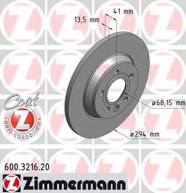 Тормозной диск Otto Zimmermann 600.3216.20