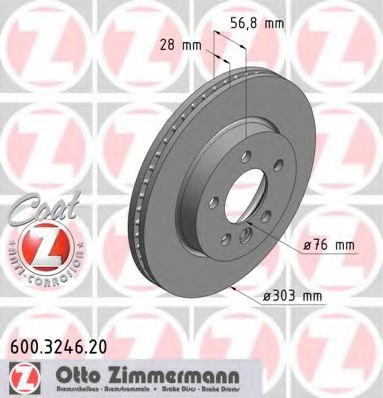 Тормозной диск Otto Zimmermann 600.3246.20