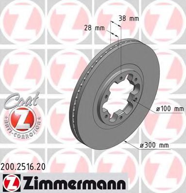 Тормозной диск Otto Zimmermann 200.2516.20