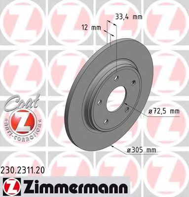 Тормозной диск Otto Zimmermann 230.2311.20