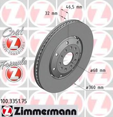 Тормозной диск Otto Zimmermann 100.3351.75