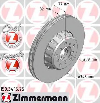Тормозной диск Otto Zimmermann 150.3415.75