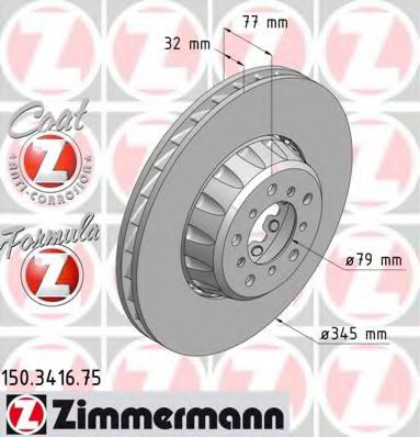 Тормозной диск Otto Zimmermann 150.3416.75