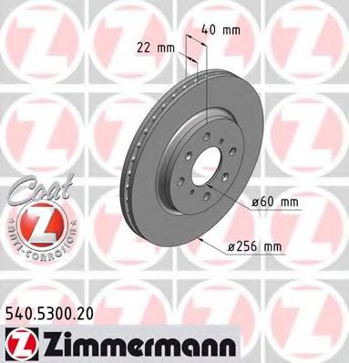 Тормозной диск Otto Zimmermann 540.5300.20