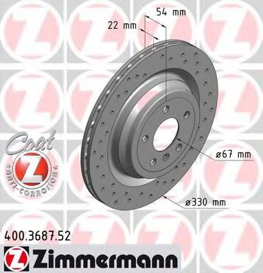 Тормозной диск Otto Zimmermann 400.3687.52
